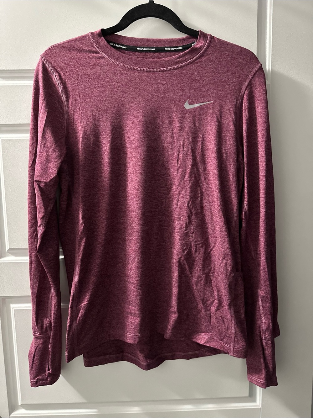 Women’s Nike Long-Sleeve Running Top in Heathered Burgundy